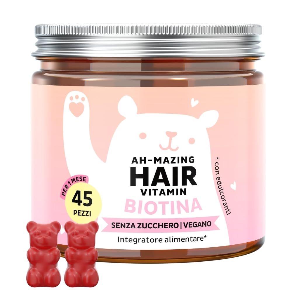 Biotina para cabello fuerte 45 ositos gomosos sin azúcar