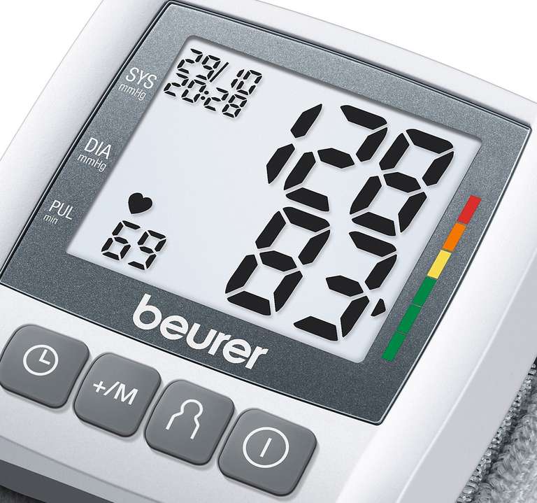 Beurer BC30 - Tensiómetro de muñeca, indicador OMS, memoria 3 x 40 mediciones