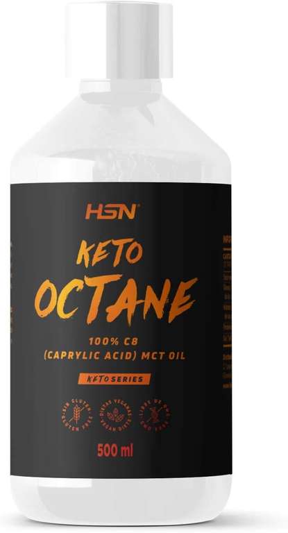 Aceite de Coco MCT C8 Keto Octane de HSN | 500 ml | 90% DE DESCUENTO