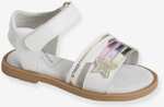 Sandalias con tira autoadherente para niña, especial autonomía - blanco claro bicolor/multicolor