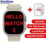 KIWITIME Hello Watch 2 -2023 reloj inteligente para hombre, dispositivo con brújula de 2,02 pulgadas, Ultra actualizado, con 1GB de ROM