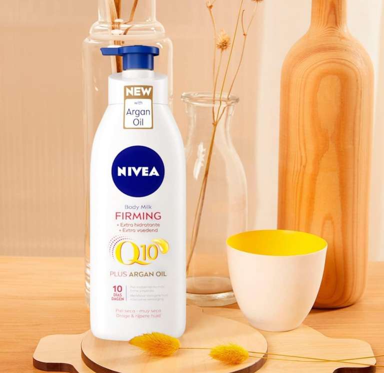 NIVEA Q10 Aceite de Argán Body Milk Reafirmante Hidratante Loción corporal vitamina C 400 ml