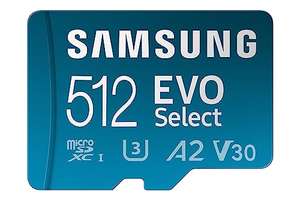Samsung MB-ME512KA/EU EVO Select - Tarjeta de memoria microSDXC UHS-I U3 de 512 GB, 130 MB/s, Full HD y 4K