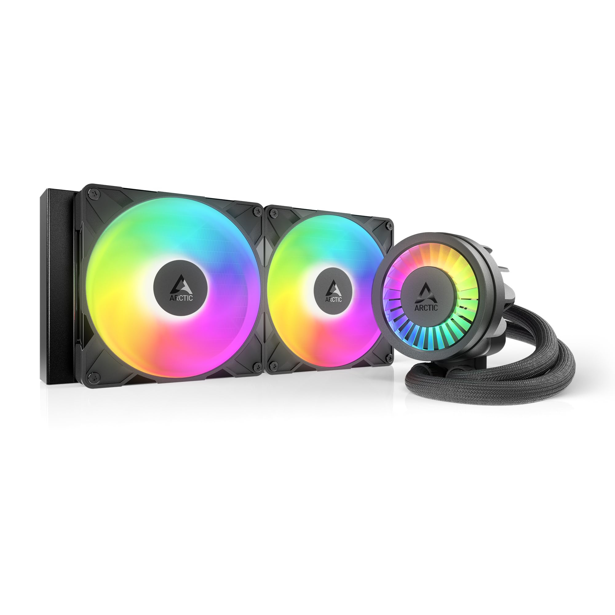 ARCTIC Liquid Freezer III Pro 280 A-RGB - Refrigeracion Liquida PC, AIO para CPU, 2x140 mm, 38 mm Radiator, Bomba PWM, Ventilador VRM, AMD