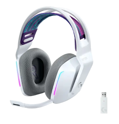 Auriculares Gaming Inalámbricos Logitech G G733 LIGHTSPEED (Sonido 7.1 | Iluminación LIGHTSYNC RGB | Hasta 29h de Batería | Blancos)