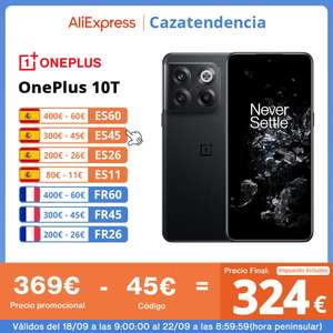 Versión Global OnePlus 10T 5G 8GB 128GB Snapdragon 8+ Gen 1 150W SUPERVOOC 4800mAh - Desde España