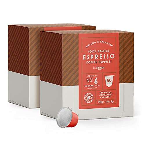 Amazon Cápsulas Espresso, compatibles con Nespresso - 100 cápsulas (2 x 50)LEER DESCRIPCIÓN
