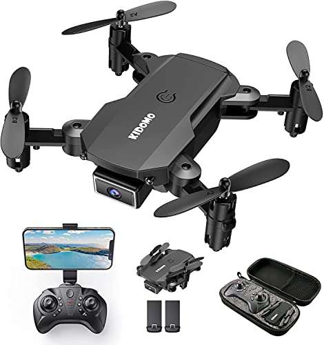 KIDOMO Mini Drone Plegable con Cámara 1080P con Luces LED WiFi FPV, Control Remoto