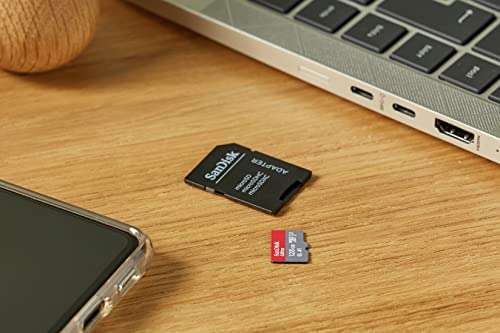 SanDisk Tarjeta de memoria Ultra microSDXC de 128 GB+adaptador SD. Velocidad de lectura de hasta 120 MB/S, aprobación Clase 10, U1, A1