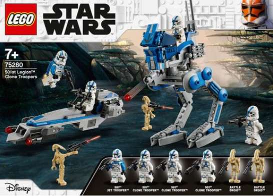 Set LEGO Star Wars - Soldados Clon de la Legión 501 (4 soldados, 2 droides, AT-RT y Speeder)
