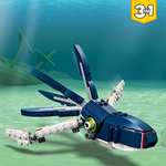 LEGO 31088 Creator 3en1 Criaturas del Fondo Marino: Tiburón, Cangrejo y Calamar o Pez Abisal
