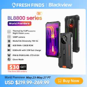 Blackview BL8800 5G 6,58" 8GB + 128GB Cámara de visión noctura, Bateria 8380mAh Carga rápida 33 W