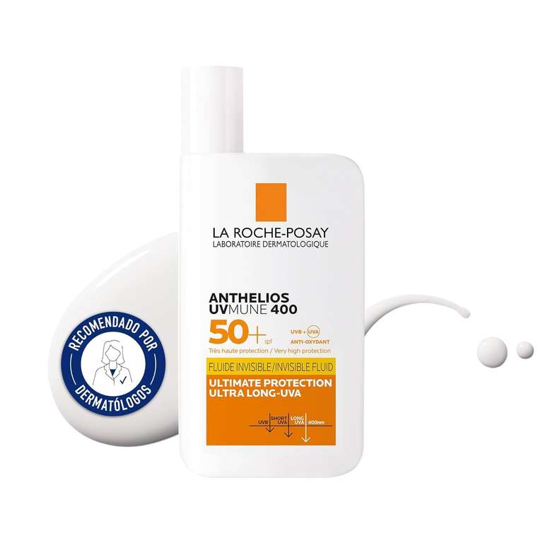 La Roche Posay - Protector Solar, SPF50+, Previene el Estrés Oxidativo, Resistente al Agua, Sudor y Arena, Fórmula con Mexoryl 400, 50 ml