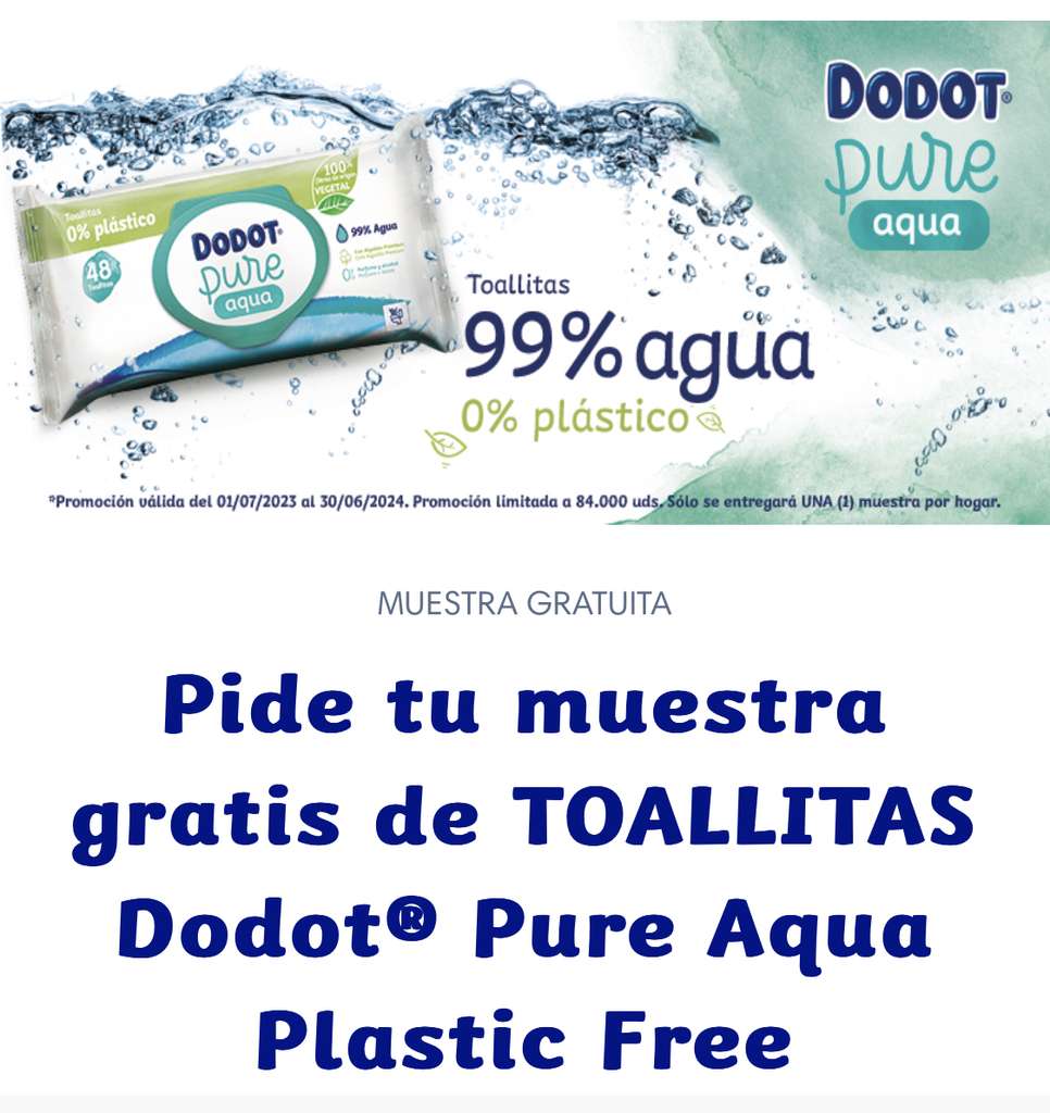 Dodot Aqua Pure Plastic Free 48 Toallitas