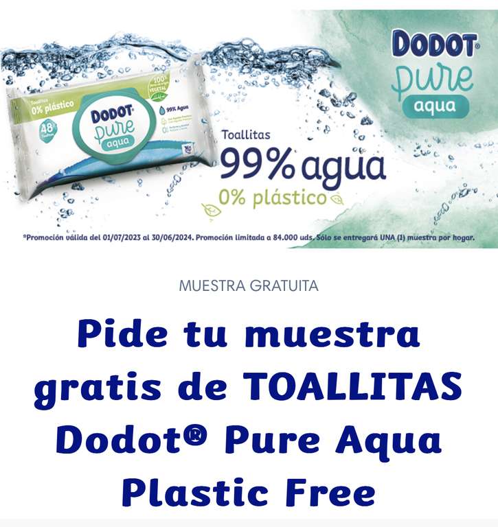 ▷ Dodot Toallitas Aqua Pure 🥇【Muestras a Casa】