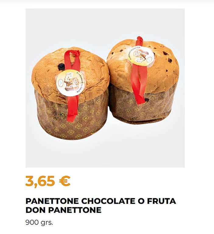 Panettone de Chocolate o Fruta, 900gr Don Panettone x 3,65€