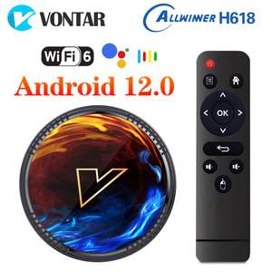 VONTAR-Dispositivo de TV inteligente H618, decodificador con Android 12, reproductor multimedia de voz de Google