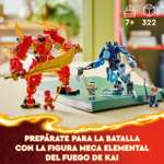LEGO Ninjago Meca Elemental del Fuego de Kai, Figura Roja de Acción Articulada y Minifigura de Zane y 3 Personajes