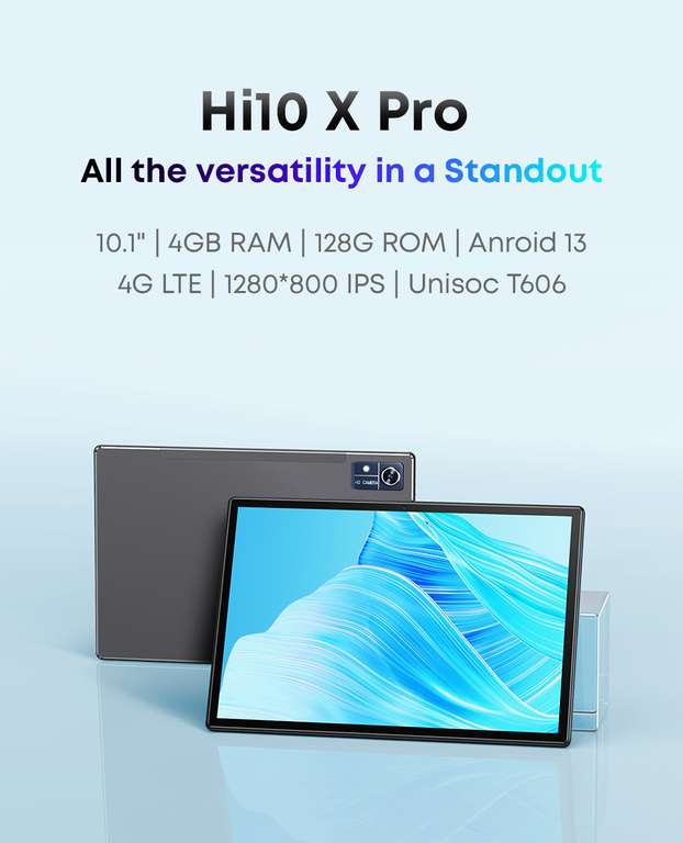 CHUWI Hi10 XPro 10.1 pulgadas 1280*800 IPS Pantalla Core Unisoc T606 4GB RAM 128GB ROM 2.4G/5G WiFi Bluetooth 5.0 Android 13 5000mAh