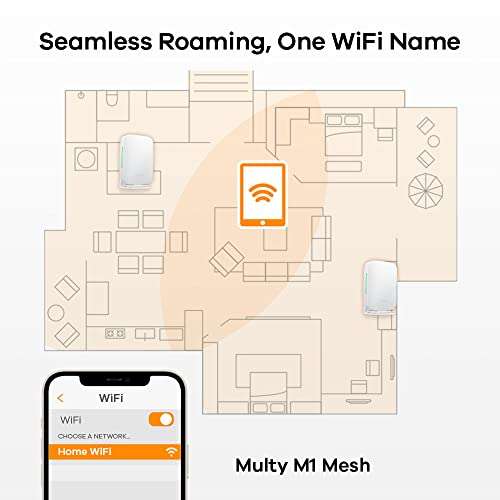 pack x3 Multy M1 WiFi 6 AX1800 Sistema Mesh WiFi para Todo el hogar. Router y satélite, Compatible con Alexa