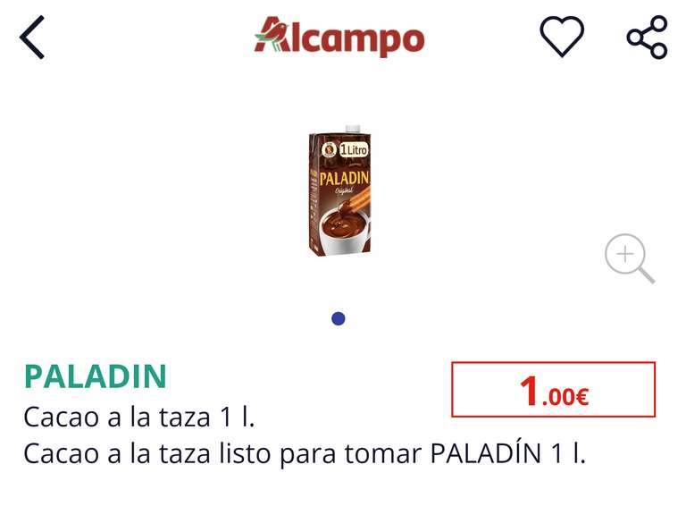 Alcampo CC Montecarmelo - LIQUIDACIÓN DE CHOCOLATES - Cacao Paladín a la Taza 1L