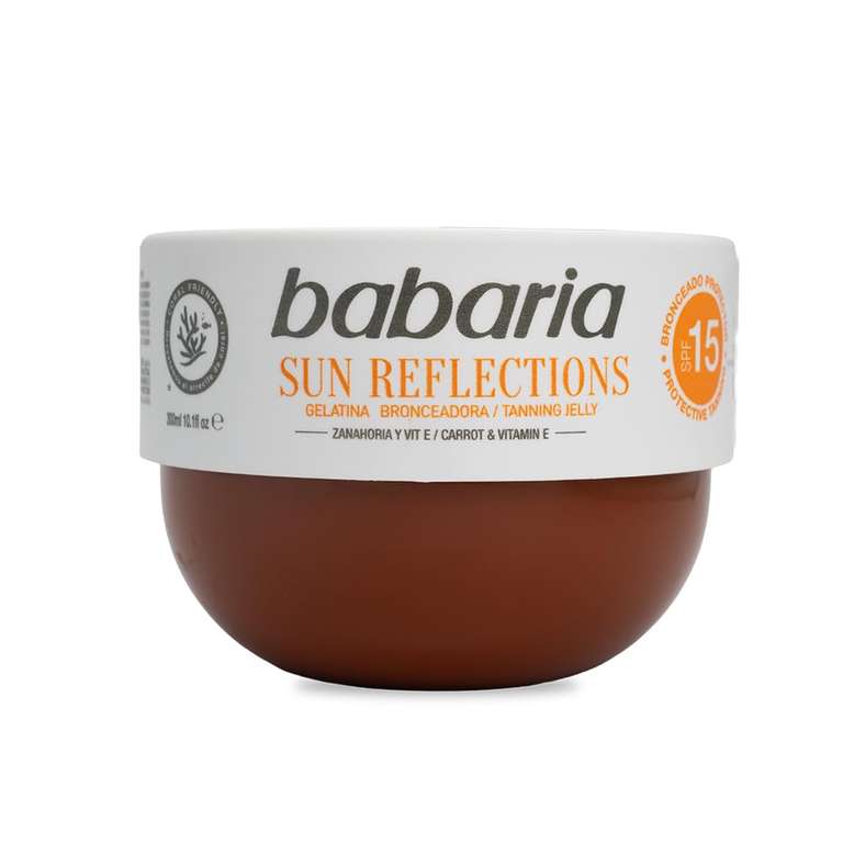 Babaria Gelatina Bronceadora Zanahoria SPF15, 300 ml – Acelerador del Bronceado Con Protección Media - Vitamina E y Niacinamida