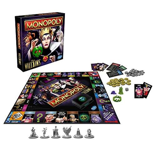 Juego de Mesa Monopoly: Disney Villains Edition para niños de 8 años en adelante - Juega como un Villano clásico de Disney, también en Eci