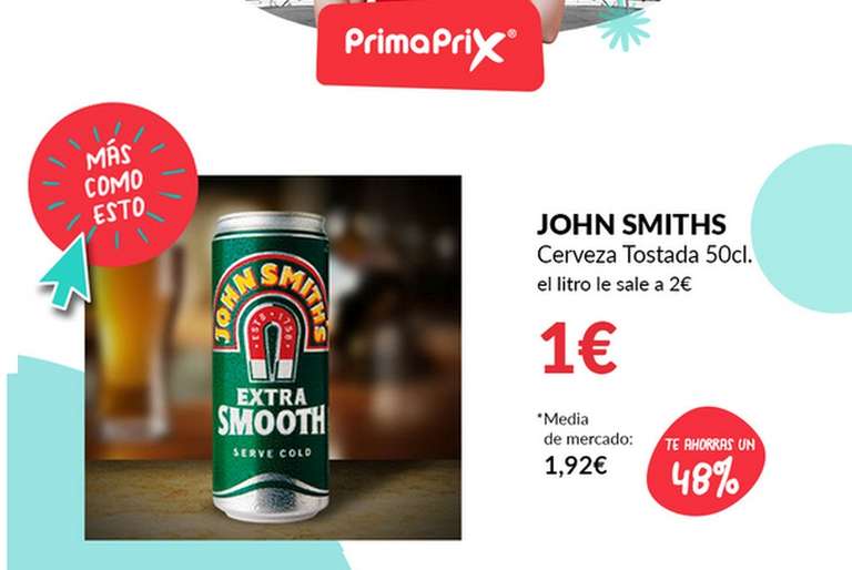 John Smith’s Extra Smooth Cerveza Tostada 50cl. 1€