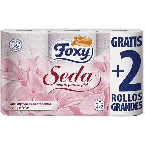 Foxy Seda papel higiénico 3 capas pack 6 rollos comprando 2, 2ªud, -70% sale a 2,41€ pack