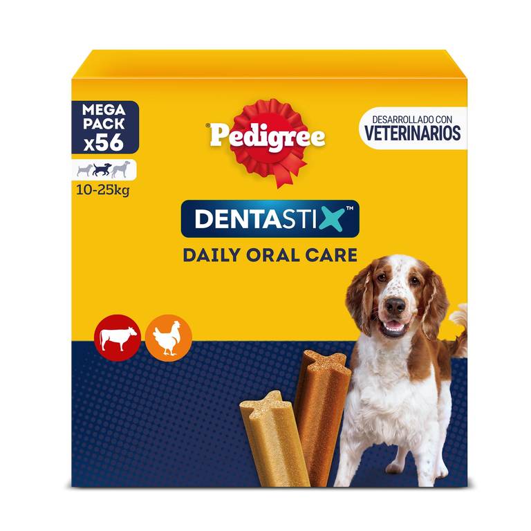 Pedigree Dentastix Snack Dental para la Higiene Oral de Perros Medianos (1 Pack de 56ud)(Suscripción)