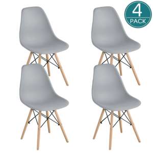 Pack 4 sillas gris de diseño nordico Sena para comedor terraza balcon