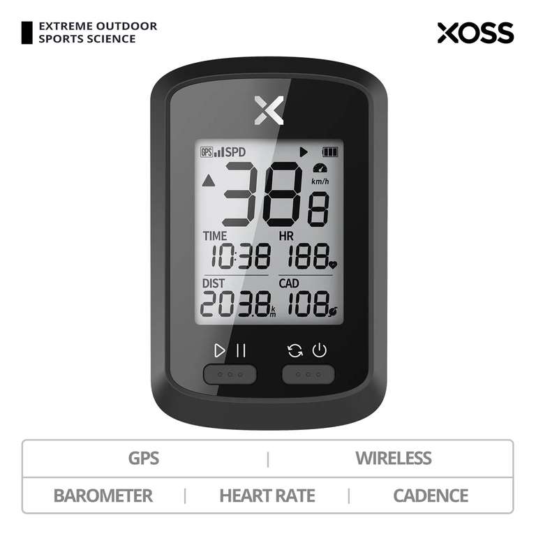 Ordenador con GPS para bicicleta, velocímetro impermeable con Bluetooth, ANT +, velocidad de cadencia, G/G +