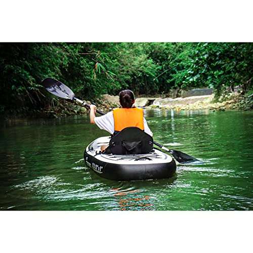 TIGERXBANG Kayak Inflable de 10.2‘x35‘‘x8‘‘ con Asiento extraíble, Juego de Kayak Sup Incluye Bomba de Mano/Remo de Aluminio/Mochila.
