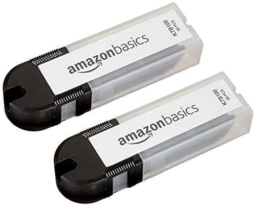 Amazon Basics - Cuchillas de acero al carbono 18 mm (7 puntas), caja de 100 unidades