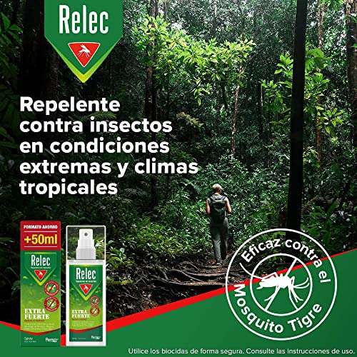 Relec Extra Fuerte, Repelente de Mosquitos, Eficaz Contra El Mosquito Tigre, hasta 9h de protección, FORMATO 125ml [7'54€/100ml]