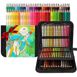 Lápices de Colores Profesional - Juego de 72 Lápices de Colores de Minas Blandas + Estuche Pinturas con Cierre
