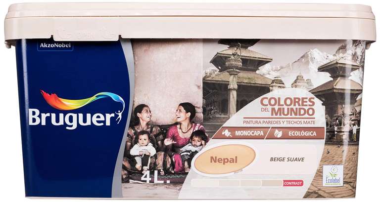 Bruguer Colores del Mundo Pintura para paredes monocapa Nepal Beige Suave 4 L