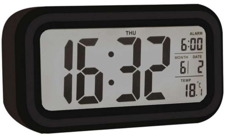 Reloj despertador Inves EE3311. Sensor táctil para luz y repetición de alarma.