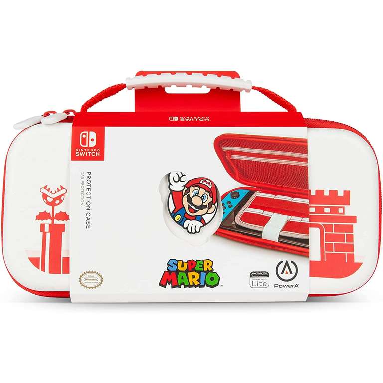 Funda - PowerA ‎1519187-01, Para Nintendo Switch y Switch Lite, Diseño Super Mario, Caucho, Blanco/Rojo (recogida gratis en tienda)