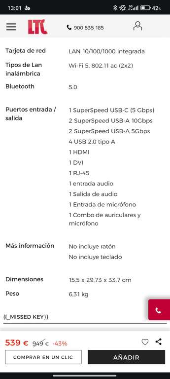 Sobremesa Gaming HP VICTUS TG02-0044ns, i5, 16GB , 512GB SSD + 1TB HDD, GeForce GTX 1660 Super 6GB, FreeDOS