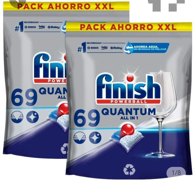 Finish Quantum All in 1 Pastillas para lavavajillas Regular 138 pastillas