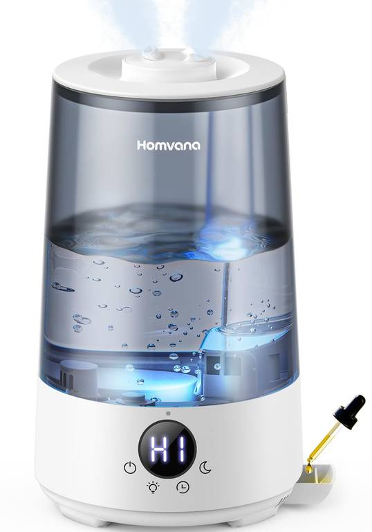 Homvana Top-Fill 3.6L Humidificador Mocos y Tos, Cool Mist(Gris) [Reaco – Com Nuevo]