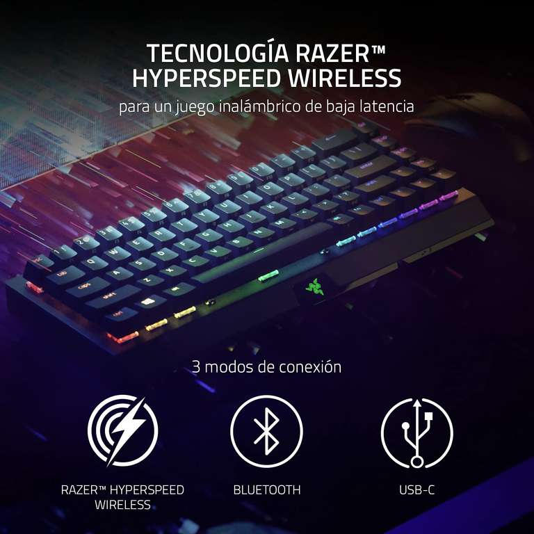 Razer BlackWidow V3 Mini HyperSpeed (Yellow Switch) - Teclado para juegos