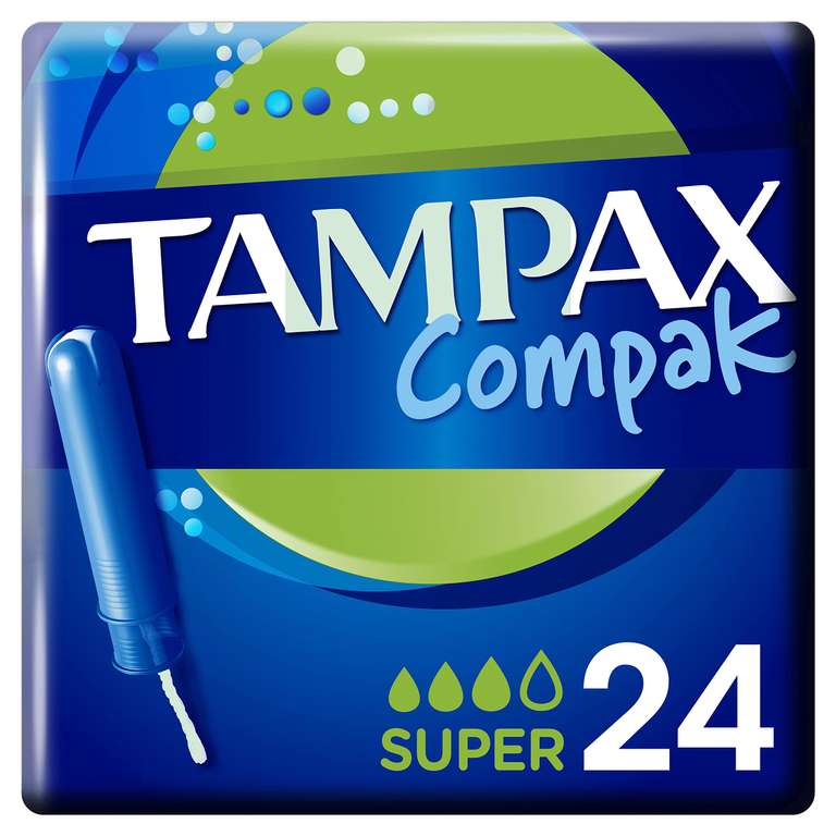 24 Tampax Compak Super Almohadillas Con Aplicador, Protección Y Comodidad Durante Su Periodo