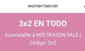 Women'Secret: 3x2 en TODO Acumulable a Mid Season Sale