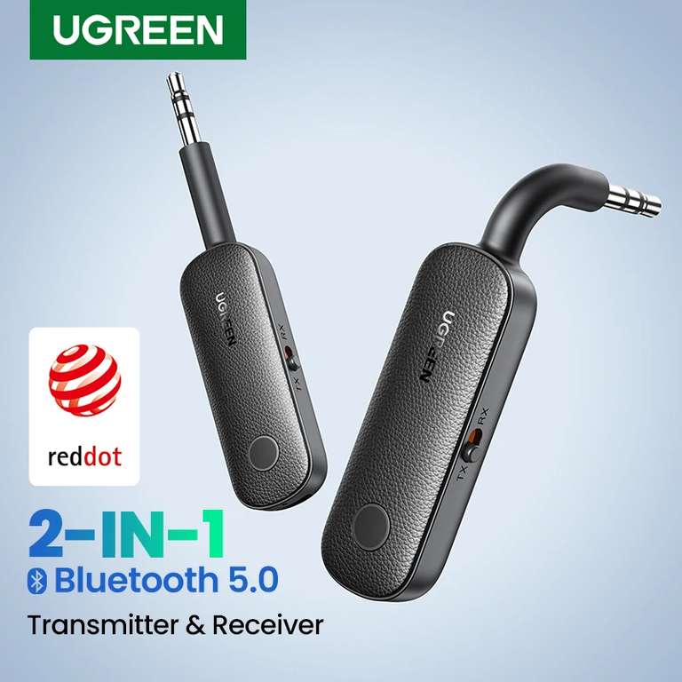 UGREEN-adaptador Bluetooth 2 en 1 para auriculares, receptor y transmisor con Bluetooth AUX 5,0, inalámbrico, adaptador estéreo de 3,5mm