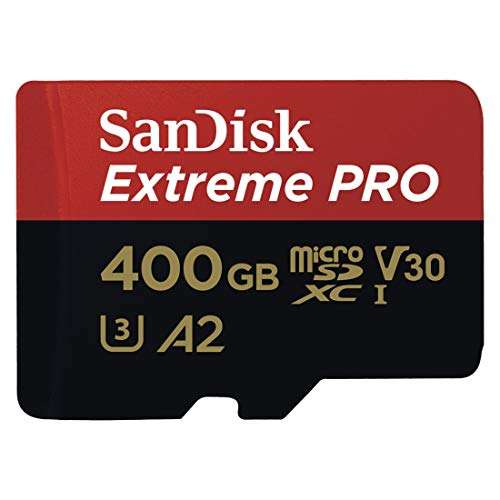 SanDisk Extreme PRO - Tarjeta de memoria microSDXC de 400 GB con adaptador SD, A2, hasta 170 MB/s, Class 10, U3 y V30