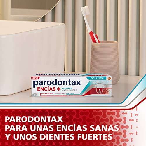 Parodontax Encías + Aliento y Sensibilidad, Pasta Dientes, Protege Frente Problemas Encías, Mal Aliento y Sensibilidad Dental, Pack 3 x75 ml