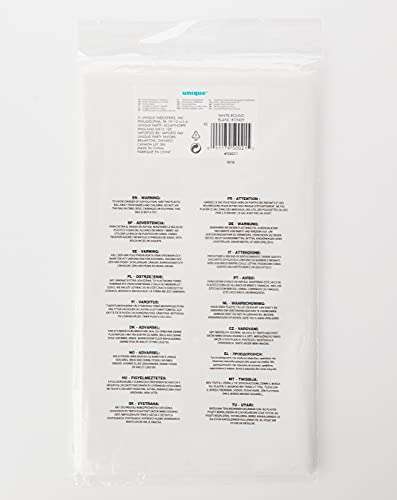 Mantel de Plástico Redondo - 2,13 m - Blanco