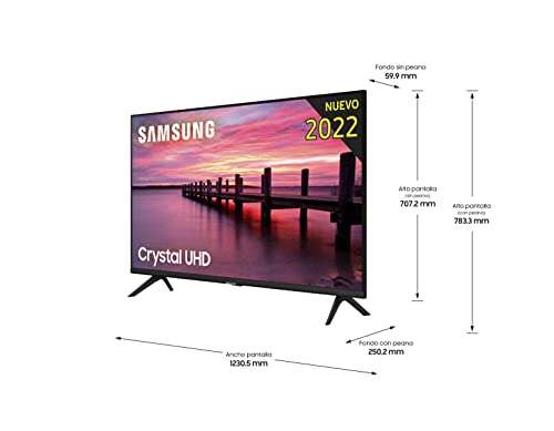 Samsung Crystal UHD 2022 55AU7095 - Smart TV de 55", 4K UHD, HDR 10, Procesador Crystal 4K, Q-Symphony.